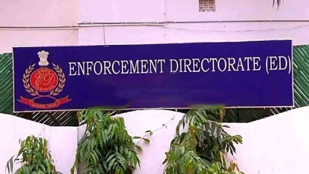 “ED officers conducting investigation on financial crimes and money laundering in India.”