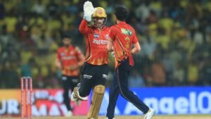 “Punjab Kings cricket team logo and players in action during Indian Premier League matches.”