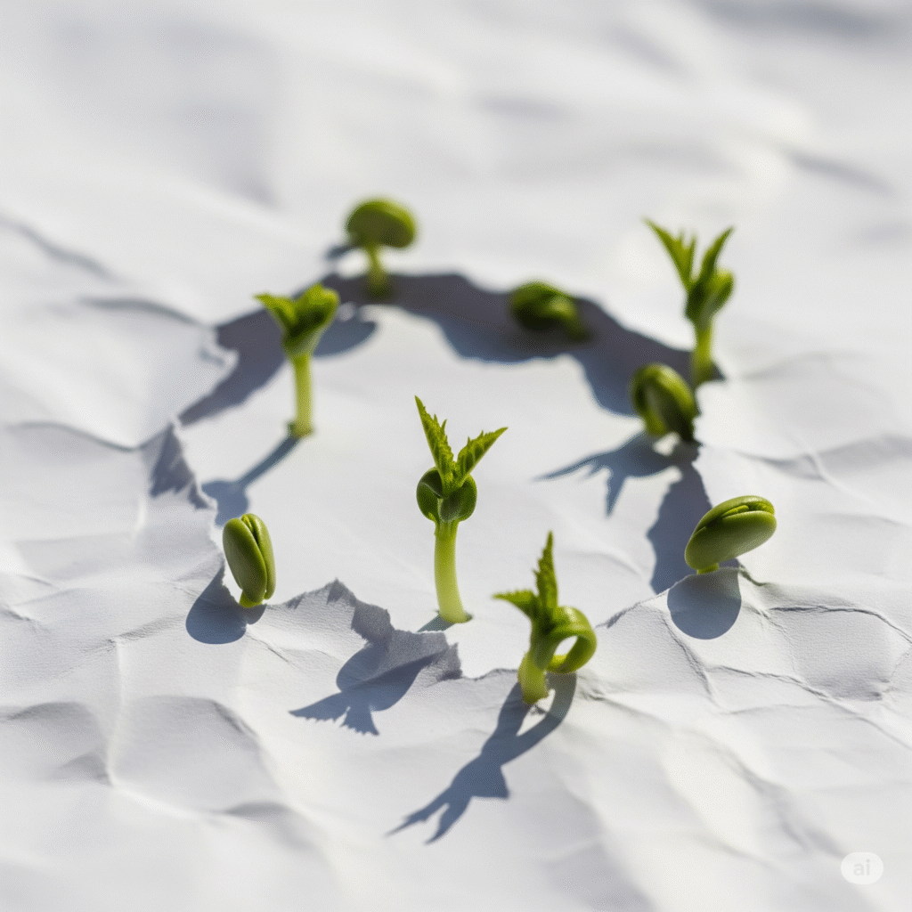 Gram plants on paper