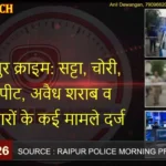 CRIME WATCH 16 Feb 2026 रायपुर क्राइम: सट्टा, चोरी, मारपीट, अवैध शराब व हथियारों के कई मामले दर्ज