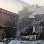 Janjgir Road Accident : अकलतरा-बलौदा रोड पर ट्रेलर भिड़े, एक चालक जिंदा जला