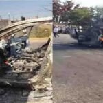 Chhattisgarh Breaking News : विदाई की खुशियां धुआं-धुआं , दूल्हा-दुल्हन की XUV 700 बनी आग का गोला, 7 बारातियों ने कूदकर बचाई जान