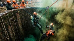 5 people die from toxic fumes in a well in Shillong.