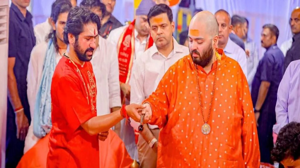 Anant Ambani visits Bageshwar Dham; performs prayers with Dhirendra Krishna Shastri.