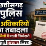 CG Police Transfer : छत्तीसगढ़ पुलिस में बड़ा फेरबदल, 35 अधिकारियों के तबादले, देखें पूरी लिस्ट