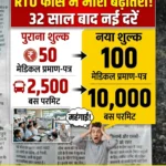 RTO ड्राइविंग लाइसेंस और परमिट की दरों में भारी बढ़ोतरी: 32 साल बाद परिवहन विभाग ने लागू की नई दरें