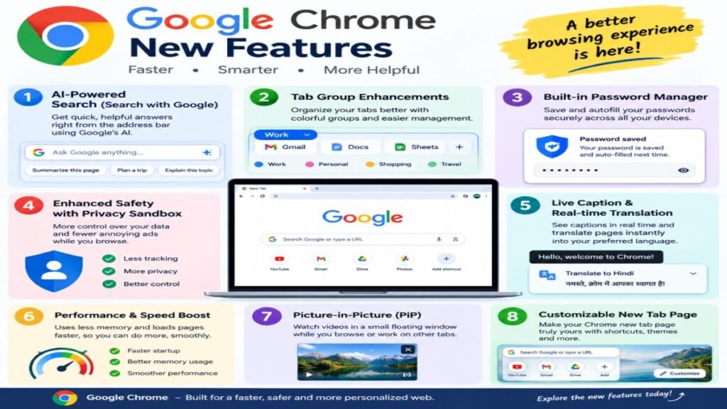 Google Chrome AI Features : अब पढ़ाई होगी और आसान! Chrome में Gemini के 3 नए AI फीचर्स, ऐसे मिलेगा स्टूडेंट्स को फायदा