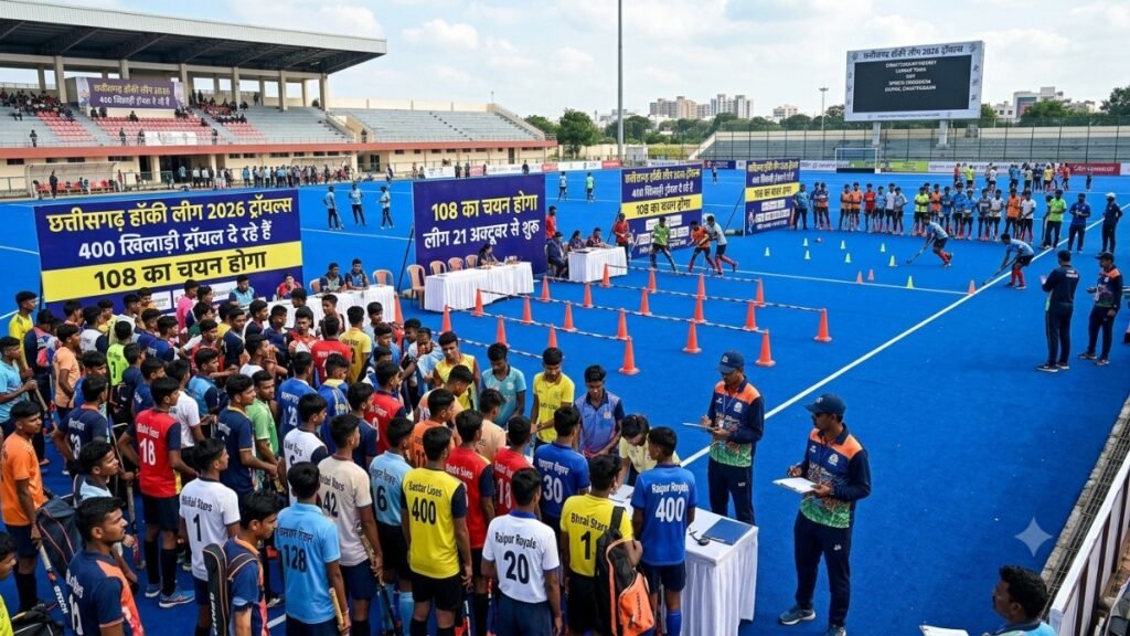 Chhattisgarh Hockey League 2026 : 400 खिलाड़ियों का ट्रायल शुरू, 108 का होगा चयन; 21 अक्टूबर से लीग