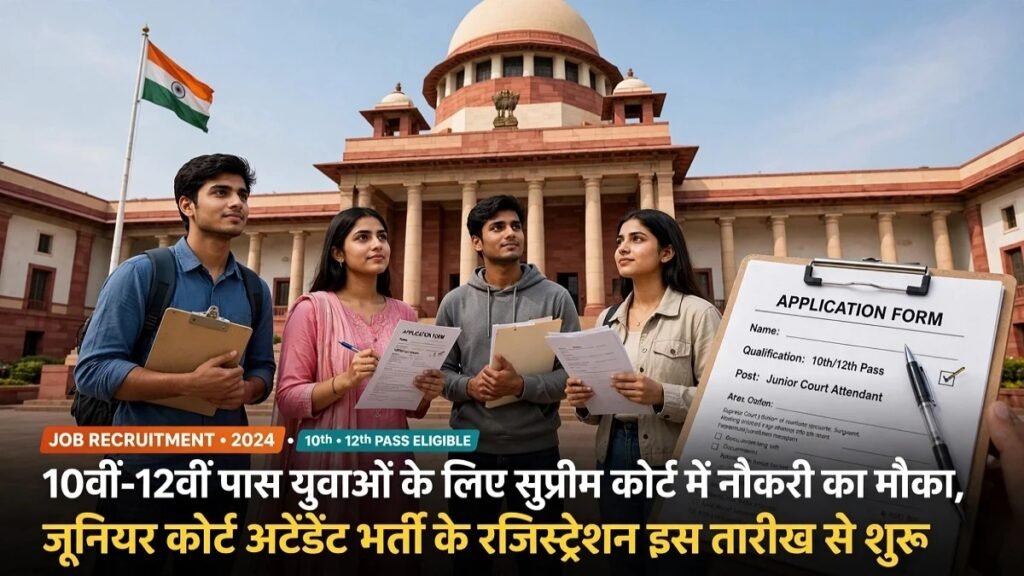 Supreme Court Recruitment 2026 : 10वीं पास युवाओं के लिए सुप्रीम कोर्ट में नौकरी का मौका, जूनियर कोर्ट अटेंडेंट के 130 पदों पर भर्ती