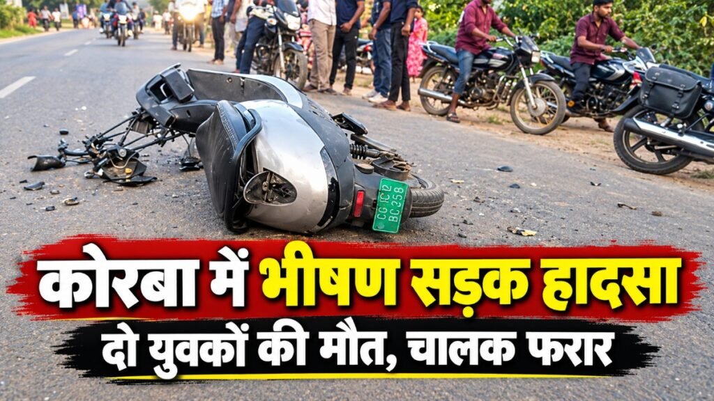 CG Road Accident : कोरबा में भीषण सड़क हादसा, भारी वाहन की टक्कर से दो युवकों की मौत’ चालक फरार