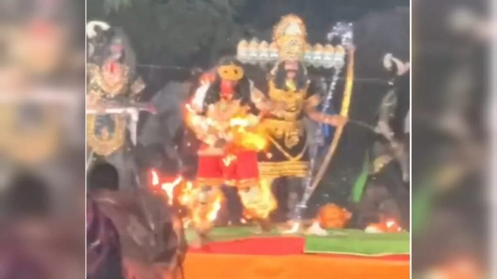 CG News : रावण दहन के दौरान बड़ा हादसा, हनुमान की पूंछ में लगी आग से 3 लोग झुलसे’ वीडियो वायरल