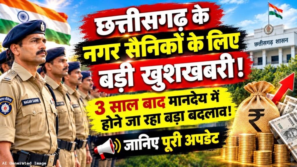 CG News : छत्तीसगढ़ के नगर सैनिकों को बड़ी सौगात’ 3 साल बाद मानदेय में बदलाव की तैयारी, जानें पूरी अपडेट