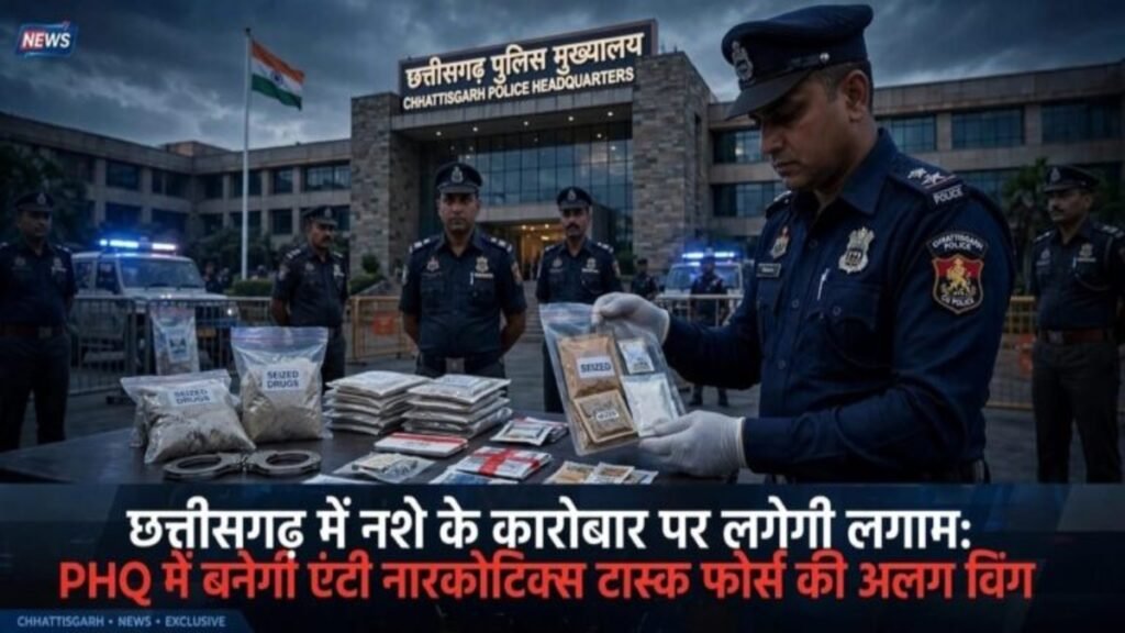 CG News : छत्तीसगढ़ में नशे के कारोबार पर लगेगी लगाम, PHQ में बनेगी एंटी नारकोटिक्स टास्क फोर्स की अलग विंग