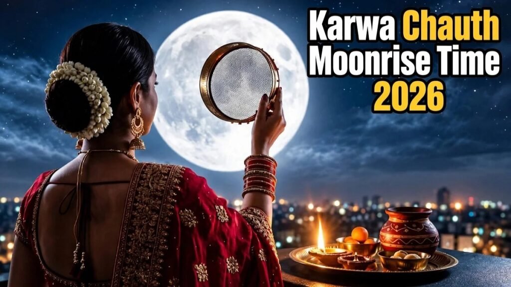 Karwa Chauth Moonrise Time 2026 : छत्तीसगढ़ में कब निकलेगा करवा चौथ का चांद’ रायपुर से बस्तर तक जानें पूजा का शुभ मुहूर्त