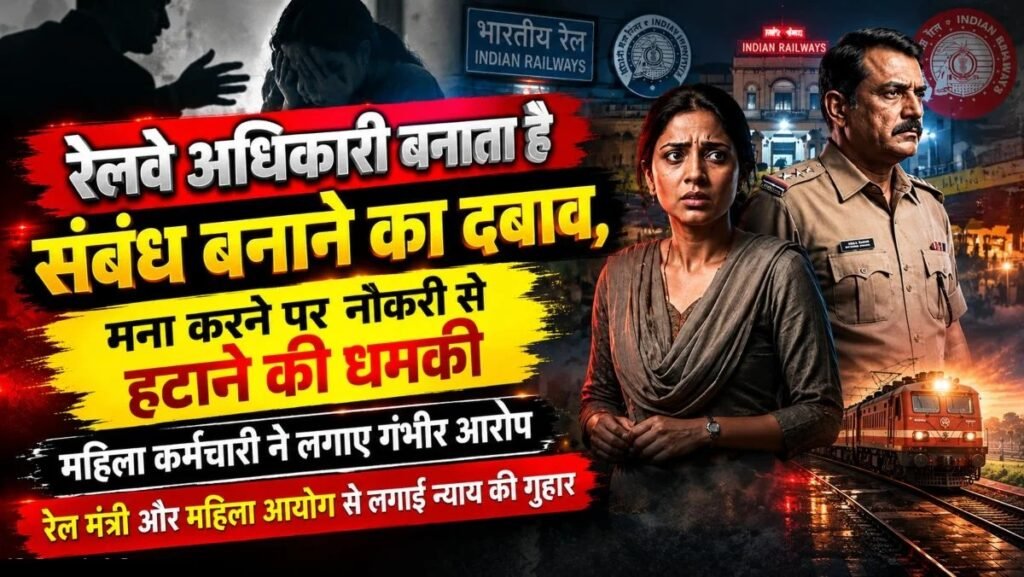 CG Crime News : रेलवे अधिकारी पर महिला कर्मचारी ने लगाए गंभीर आरोप, संबंध बनाने का दबाव और नौकरी से हटाने की धमकी देने का दावा